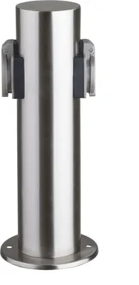 Produktbild von Außensteckdose 2-Fach, IP44, Edelstahl V2A, Ø118x300mm, 3680W/ 16A