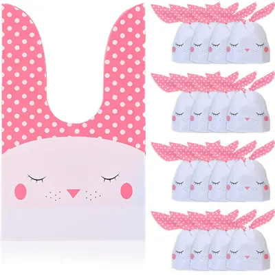 Produktbild von 50 Stück Geschenktüten in Hasenform für Ostern