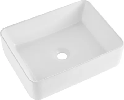 Obrázok produktu pre Moderné keramické umývadlo - Kúpeľňové umývadlo biele - 482x373x135 mm - Kvalitná keramická sanitárna keramika - Štýlový dizajn - Jednoduchá údržba