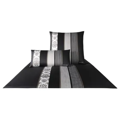 Produktbild von JOOP! Mako-Satin Bettwäsche 4022 Ornament Stripe Farbe Schwarz Größe 80/80 155/220 AL