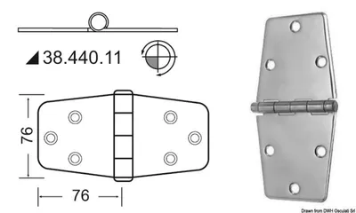 Obrázek produktu pro Závěs 2 mm herauragender Čep 152x76 mm , 1 kus