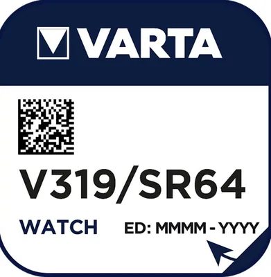 Produktbild von Varta Watch V 319 Uhrenzelle Knopfzelle SR 527 SW V319 Silber-Oxid 22mAh 1,55 V 1er Blister V 319