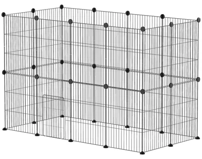 Obrázek produktu pro Modulární klec pro morčata a zakrslá králíci | Barva: černá | Rozměry: 60 x 120 x 80 cm