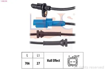 Produktbild von EPS ABS Sensor Raddrehzahl für CITROËN C4 CACTUS 1.960.194