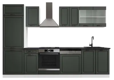 Produktbild von Küchenzeile Vicco R-Line Anthrazit Landhaus/Weiß 300 cm , AP Anthrazit, Model 42202