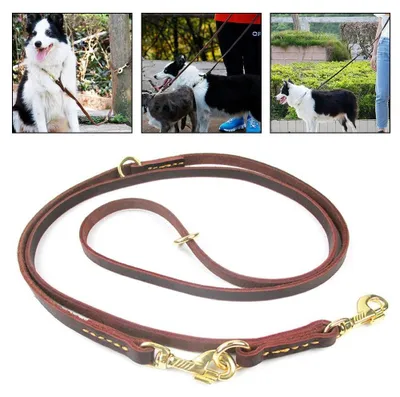 Produktbild von Hunde-Geschirr Verstellbar - Ledere-Hundegeschirr - Massivmessing-Hardware - Für Kleine/Mittelgroße/Große Hunde - Langlebig und Sicher - Hundeleine