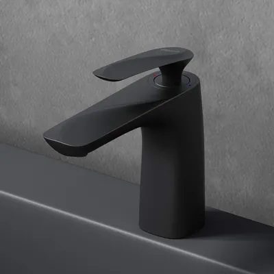 Produktbild von Mai & Mai Armatur Wasserhahn Bad Schwarz matt | Waschbeckenarmatur 16.5cm hoch | Badinstallationen Einhebelmischer in modernem WAM-7201
