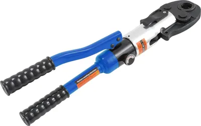 Image de Pince à sertir hydraulique - Outil de sertissage 10 t - V 12/15/18/22/28 mm - TH 16/20/26/32 mm - Avec 9 mâchoires de sertissage - Pour tubes en acier inoxydable - Bleu
