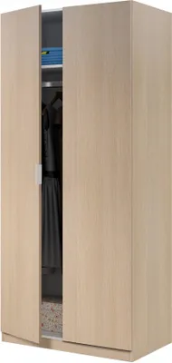Immagine prodotto di Dmora Guardaroba 2 Ante Avik 52x180h cm Marrone Rovere, Appendiabiti 2 Ante