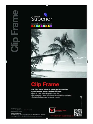 Immagine prodotto di Stewart Superior SECO - Cornice a clip A3 - 4 clip in metallo - alluminio - vetro di sicurezza in plexiglass