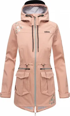 Produktbild von Marikoo Damen Softshell Outdoor Jacke Übergangs Funktions Regen Mantel mit Kapuze Ulissaa Rose Gr. 34 - XS