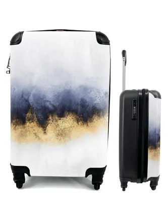 Produktbild von MuchoWow® Koffer Handgepäck Trolley Rollkoffer Kleine Reisekoffer mit 4 Rollen - Abstrakt - Gold - Luxus - Cabin Size < 55x40x23 cm & 55x40x20 cm - Fotokoffer - Kabinenkoffer - Boardgepäck - Reise-Box - Reisekoffer - Reisegepäck - Koffer mit Bild - Trolley für Kinder