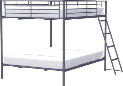Image de Lits superposés métal, Gris foncé, 2 x 140 x 190 cm, Sommiers inclus, ALICE