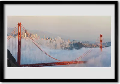Produktbild von Bild 70x50 MDF-Rahmen Wandkunst Architektur Brücke Wolken