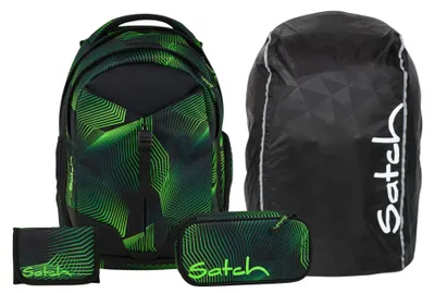 Produktbild von Satch, Schulrucksack-Set MATCH Seismic Green 4-teilig, ab. 5. Klasse