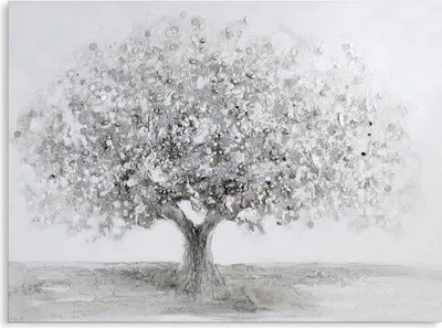 Produktbild von GILDE Leinwandbilder Bild Big Tree weiß, grau, silber, handgearbeitet H. 70 cm,31982