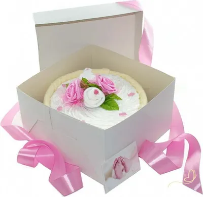 Produktbild von Windeltorte CAKEBOX | Geschenk zur Geburt und Babyparty rosa