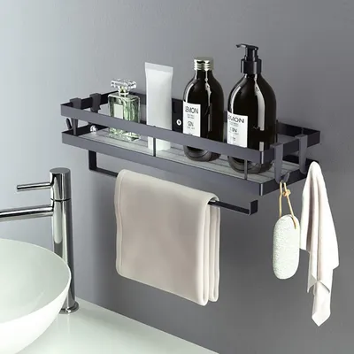 Produktbild von Caddy Organizer Duschregal Ohne Bohren, mit Seifenschale, Wandmontierter Shampoohalter Duschkorb, für Dusche und Badezimmer