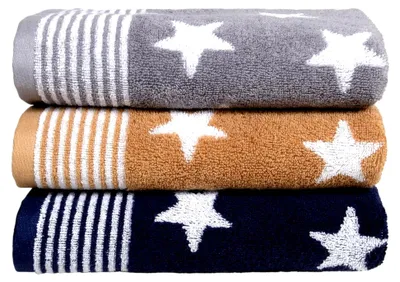 Produktbild von *Stars* neue Kollektion Handtuch Duschtuch in 3 Farben Sterndesign (Duschtuch 70 x 140 cm, beige)