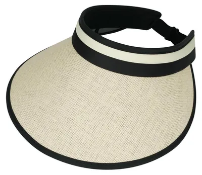 Immagine prodotto di Cappello da sole da donna con tesa larga, protezione UV, in paglia, regolabile, color beige/nero