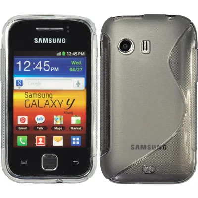 Produktbild von PhoneNatic Case kompatibel mit Samsung Galaxy Y - grau Silikon Hülle S-Style + 2 Schutzfolien