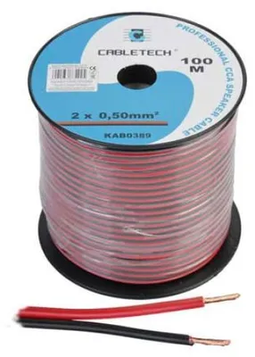 Produktbild von Lautsprecherkabel CCA 2x0,50 mm² rot/schwarz 100 m