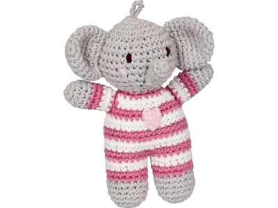 Produktbild von BabyGlück|Die Spiegelburg Häkel-Rassel Elefant, rosa - BabyGlück