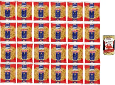 Produktbild von Divella Pasta 100% Italienisch Pasta Mista 41, Nudeln aus Hartweizengrieß, Kochen 7 Minuten 24x 500g + Italian Gourmet polpa 400g