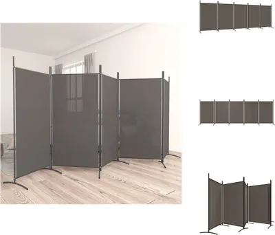 Zdjęcie produktu dla vidaXL 5-częściowy parawan antracytowy 433x180 cm tkanina - przegroda do pokoju