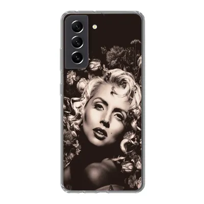 Produktbild von MuchoWow® Handyhülle Schutzhülle Hülle für Samsung Galaxy S21 FE Frau - Blumen - Schmetterling Silikon Softcase Handy Hülle - Mobiltelefonhülle