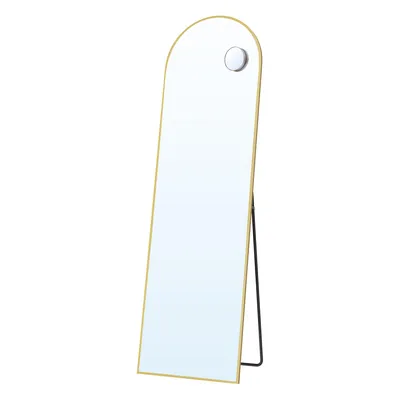 Produktbild von SONGMICS Ganzkörperspiegel mit Vergrößerungsspiegel, Sicherheitsglas, gewölbt, 150 x 40 cm, gold