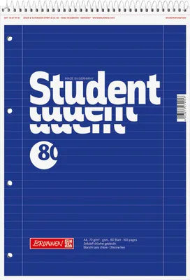 Image de Bloc collégial DIN A4 pour gauchers Lin27