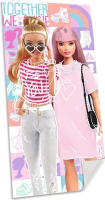 Produktbild von Barbie and Friends Badetuch Strandtuch 70x140 cm 100% Baumwolle