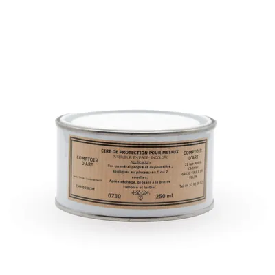 Image de Comptoir D'Art - Cire de Protection Incolore (0730) Pour Métaux - Protection Antioxydation - Finition Satinée Transparente (250mL)