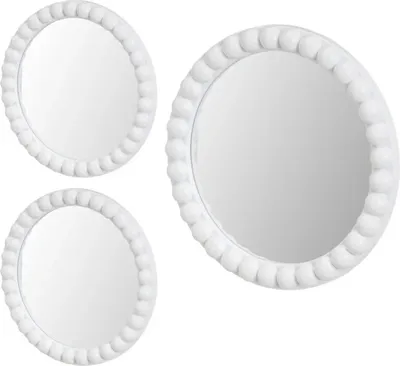 Produktbild von HowHomely | Spiegel - 3er Set Wandspiegeln - weiß - 25 x 25 cm - Dekospiegeln - Rund und Modern