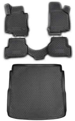Gummi Kofferraumwanne + Fußmatten Set für VW Golf 5 + 6 Variant, Bj. 2007-2013