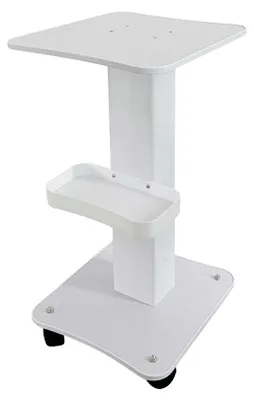 Image de Étagère de rangement, rotative à 360°, design à trois niveaux, couleur blanche