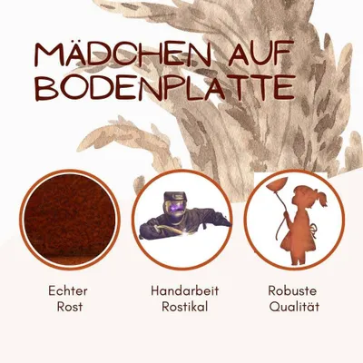 Produktbild von Mädchen mit Luftballon | Figur aus Metall Rost Edelrost | originelle Geschenkidee