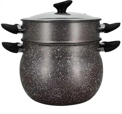 Image de Couscoussier Menastyl, Aluminium Effet Marbre, 9 Litres, Tous Feux dont Induction