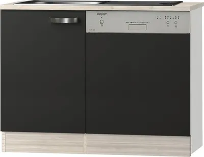 Produktbild von Optifit Spülenschrank inkl Spüle Geschirrspülerblende für teilintegrierten Geschirrspüler Faro220 BxTxH 110 x 60 x 84,8 cm anthrazit matt zerlegt Anschlag reversibel