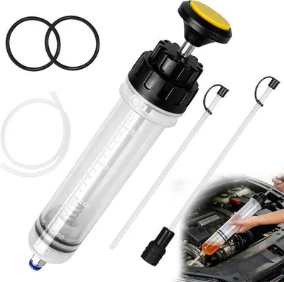 Produktbild von Ölpumpe, 500 ml, mit Füllstandsanzeige – Handpumpe für Öl und Kraftstoff – flexibler Schlauch, 1 m