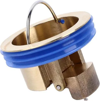 Image de Siphon de toilettes en laiton avec anneau antidérapant et clapet anti-retour pour la salle de bains, la cuisine et la buanderie.