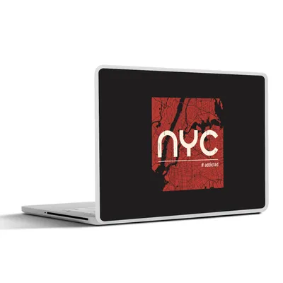 Produktbild von MuchoWow® Laptop Aufkleber Sticker Cover New York - Rot - Weiß 30x22 cm - Laptop-Sticker