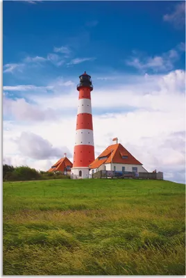 Produktbild von ARTland Wandbild Alu für Innen & Outdoor Westerhever Leuchtturm Größe: 20x30 cm