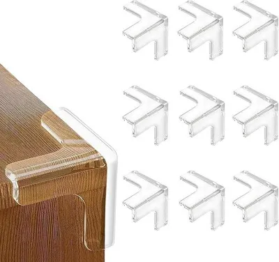 Produktbild von Unyqoos® Transparenter selbstklebender Eck- & Kantenschutz, 9 Stück – BPA-, phthalat- & latexfrei, mit verbesserter Superkleber-Haftung, für Babys & Kleinkinder (Tische, Betten, Schränke)