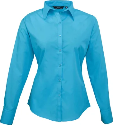 Produktbild von Premier - Bluse für Damen Langärmlig RW1090 (8UK/34DE) (Türkis)