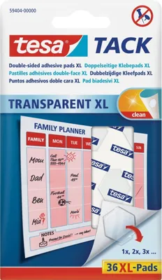 Image de Tesa - Feuilles adhésives transparentes XL, 36 pièces | Lot de 36 pièces | 20 pièces