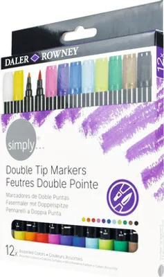 Obrázok produktu pre Daler Rowney Simply Fine Art Brush Markers Akvarelové pero 12 ks