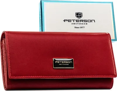 Obrázek produktu pro Peterson dámská peněženka červená kožená RFID 18,5x9,5 cm