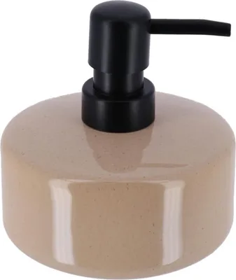Produktbild von TENDANCE | Seifenspender - Pumpspender - 400 ml - beige - aus Steinzeug - Flüssigseifenspender - Lotionspender
